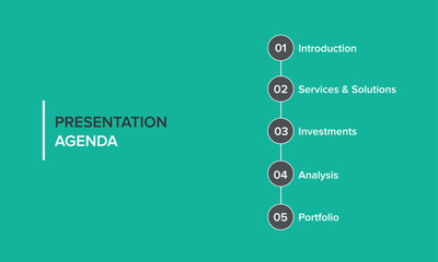 Agenda infographics template, presentation agenda. Vector template design. Editable template of presentation slide representing company agenda, meeting agenda.
