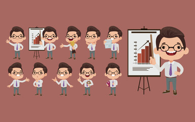 Set of people with different poses