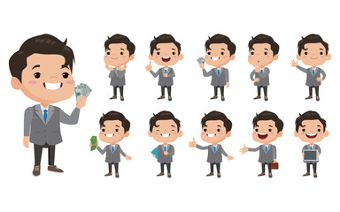 Set of people with different poses