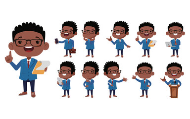 Set of people with different poses