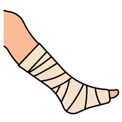 broken leg filled outline icon