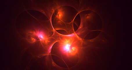 3D rendering abstract multicolor fractal light background