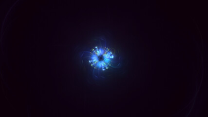 3D rendering abstract multicolor fractal light background