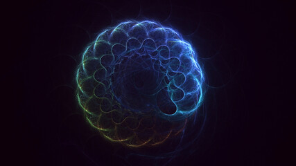 3D rendering abstract round light background