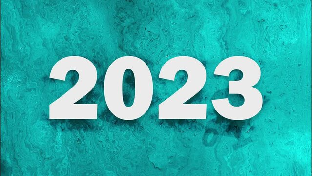 New year text on Beautiful clear water 4k loop
