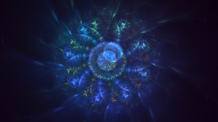 3D rendering abstract round light background