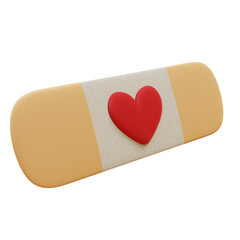 Bandage Tape with Heart Sign 3D Render