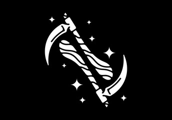 Illustration tattoo art design of sickle