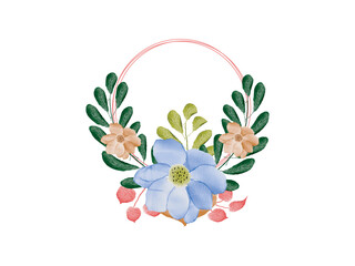 Watercolor floral frame