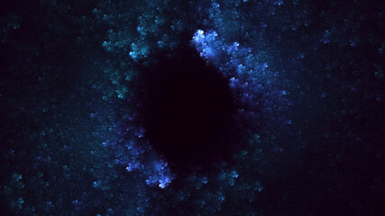 Obraz na płótnie Canvas 3D rendering abstract blue fractal light background