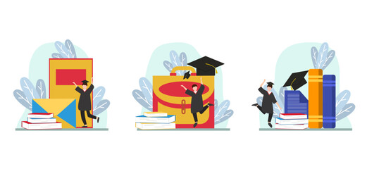 Flat Bundle Graduation Design Illustration