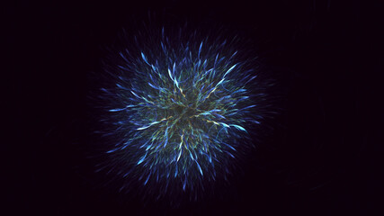 Obraz premium 3D rendering abstract blue fractal light background