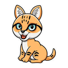 Fototapeta premium Cute sand cat cartoon sitting