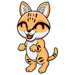 Cute sand cat cartoon standing