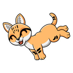 Cute sand cat cartoon jumping