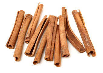 Cinnamon on a white background