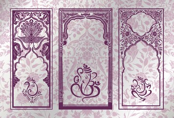 Ganesha, Aum, Hindu wedding card, Diwali, India	