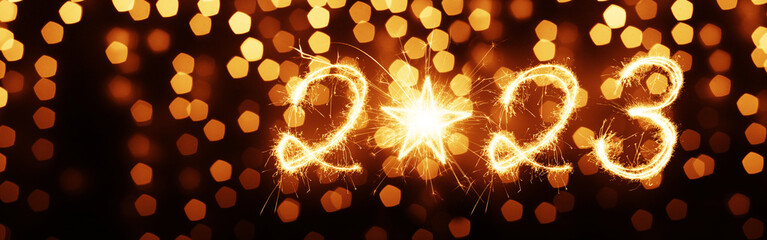Happy New Year Background. Start to 2023. 3D illustration