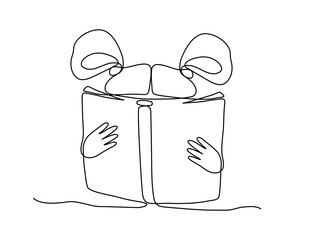 Girl reading a book, education concept, outline illustration