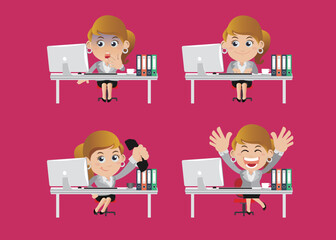 Business people sitting in front of his table 