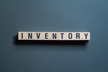 Inventory - word concept on cubes