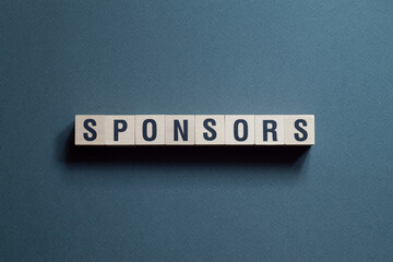Sponsors - word concept on cubes