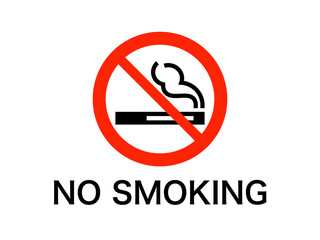 NO SMOKING文字イメージC：赤