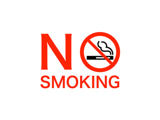 NO SMOKING文字イメージD：赤