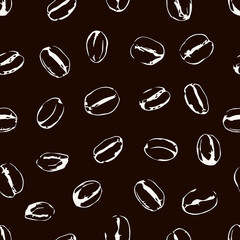 Coffee bean pattern with seamless grunge effect for coffee shop background, cafe decoration, dining venues and culinary events. for a coffee themed greeting card. for coffee-themed fabric motifs 