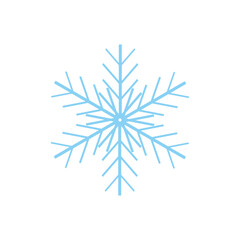 Vector image of a blue snowflake isolated on a white background. Graphic design