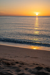 beach in sunset time, skyline