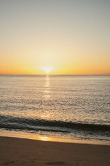beach in sunset time, skyline