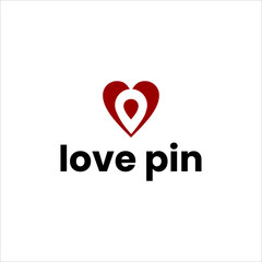 pin point love heart logo icon symbol