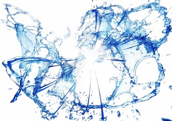 3d illustration of blue liquid splashing on white background