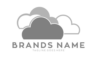 Fototapeta premium Grey cloud illustration vector logo