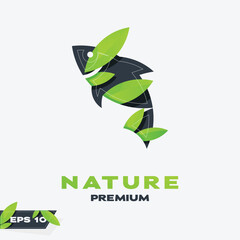 Fishery Nature Leaves Logo