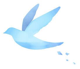 空を飛ぶ青い小鳥