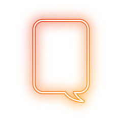 Obraz premium Neon speech bubble vertical rectangle outline stroke