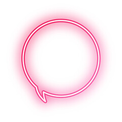 Neon speech bubble circle outline stroke