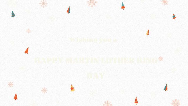 Martin Luther King Day wish image with snowflake background transparent image