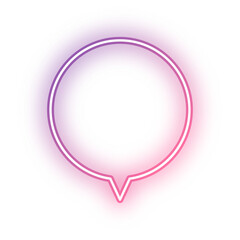 Neon speech bubble circle outline stroke