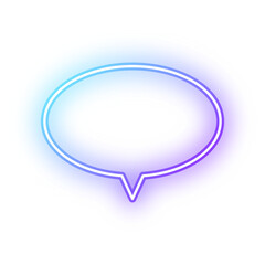 Fototapeta premium Neon speech bubble ellipse outline stroke