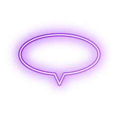Fototapeta premium Neon speech bubble ellipse outline stroke