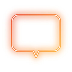 Neon speech bubble rounded rectangle outline stroke
