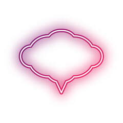 Neon speech bubble cloud outline stroke