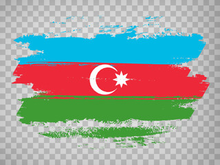 Flag of  Azerbaijan brush stroke background.  Flag Azerbaijan on transparent background for your design, app, UI.  Stock vector. EPS10.