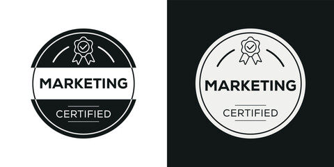 Creative (Marketing) Certified badge, vector illustration.