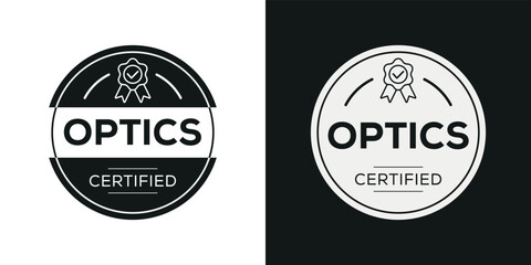 Fototapeta na wymiar Creative (Optics) Certified badge, vector illustration.