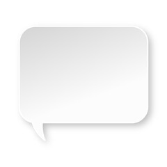 White rounded rectangle speech bubble with soft shadow