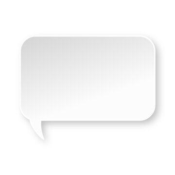 White Rounded Rectangle Speech Bubble With Soft Shadow